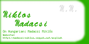 miklos madacsi business card