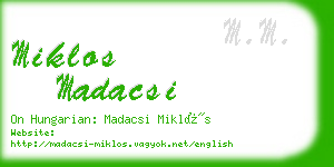 miklos madacsi business card
